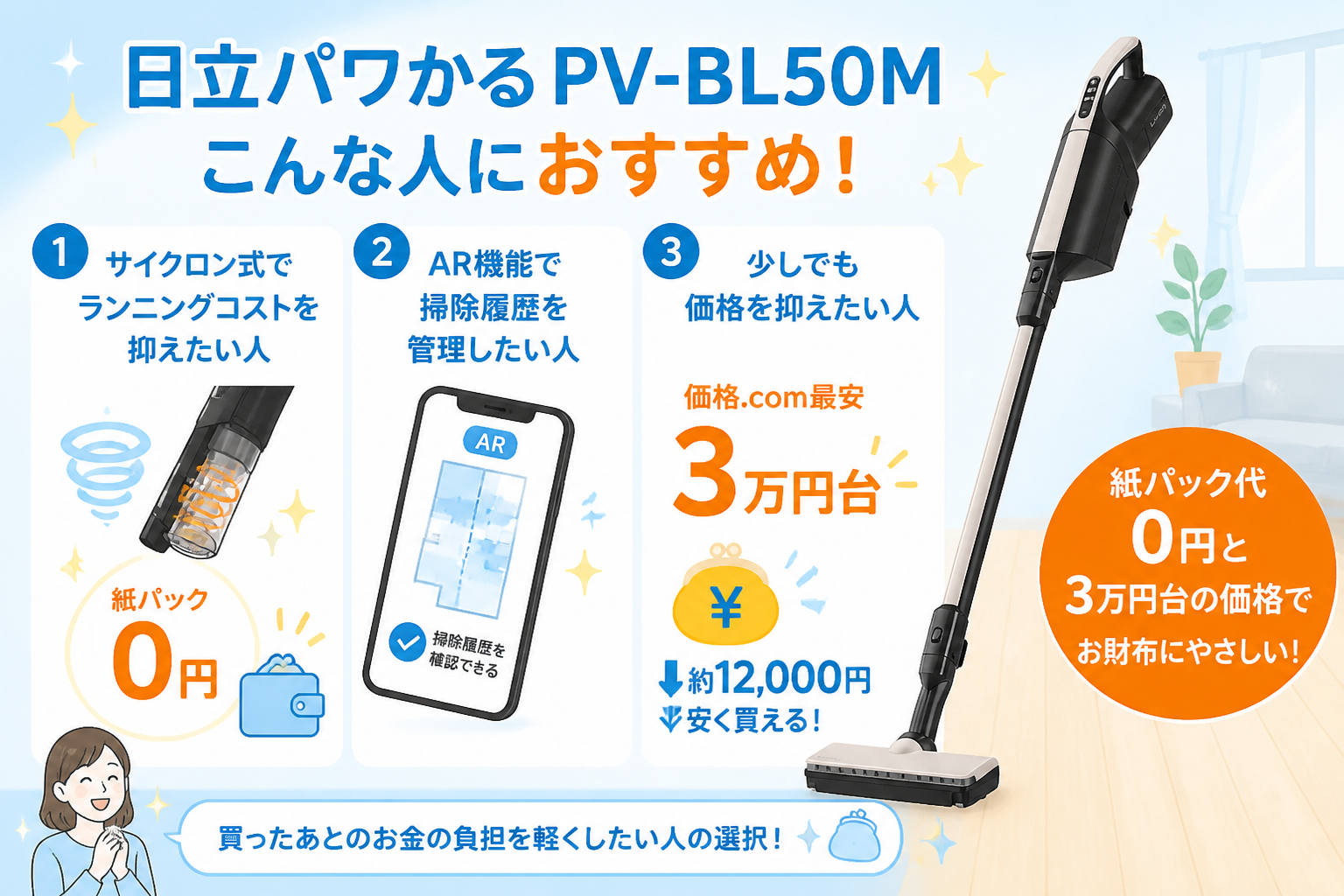 日立かるパックPKV-BK50Pと日立パワかるPV-BL50Mの違い比較 fig12