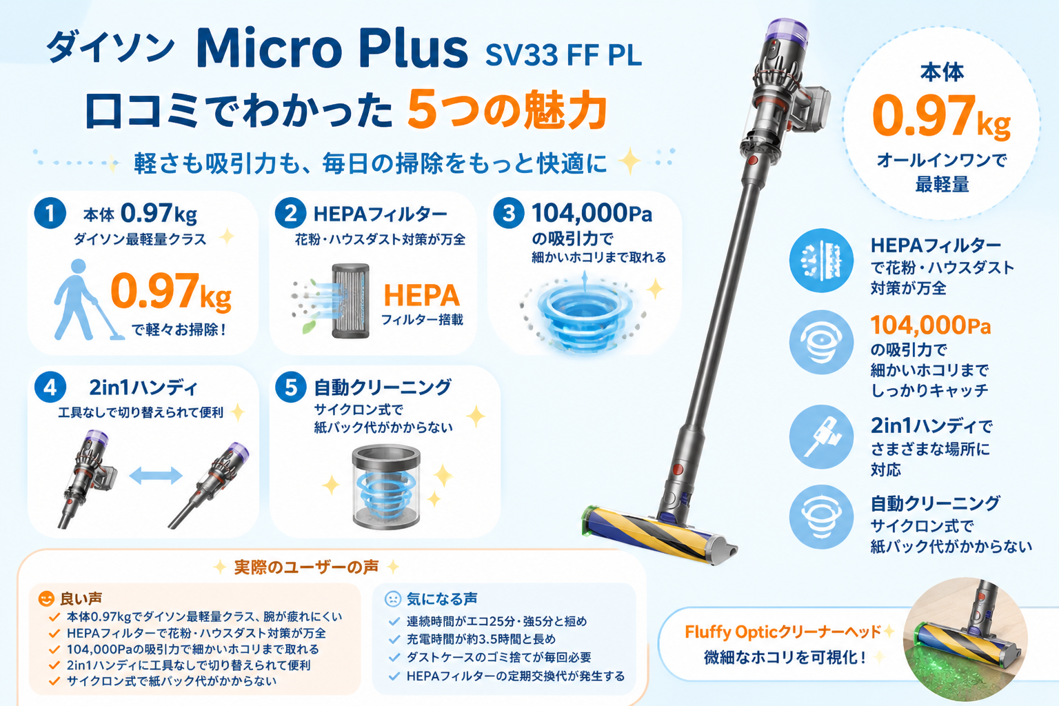パナソニックMC-NX500KとダイソンMicro Plus SV33 FF PLの違い比較 fig18